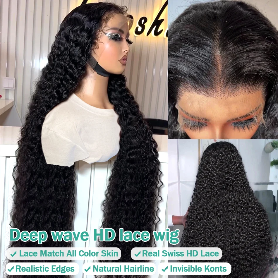 30 32 Inch 13x6 Hd Loose Deep Wave Frontal Wig Brazilian Water Curly Human Hair Wig 13x4 Lace Front Human Hair Wigs For Women