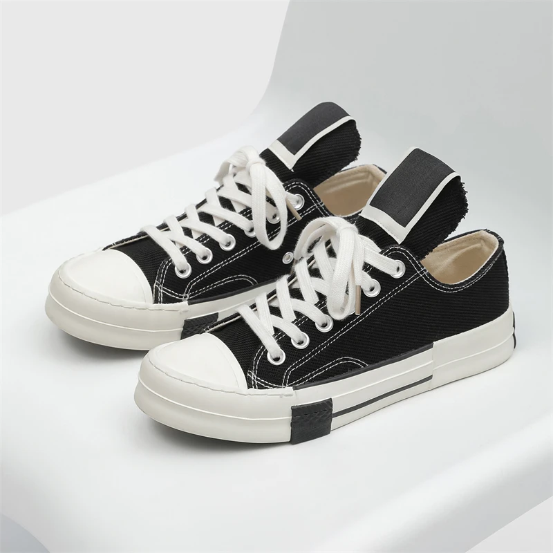 

YUYIN New In Men's Canvas Shoes Lace up Sneakers Breathable Lightweight Comfortable Spring Summer Men's Casual Lazy Flat Shoes