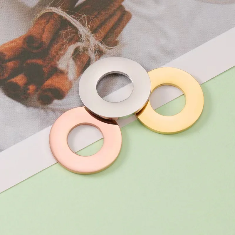 

20Pcs 25mm Hollow Circle Charms Mirror Polished Stainless Steel Round Connector Charms For DIY Braid Bracelet Necklaces