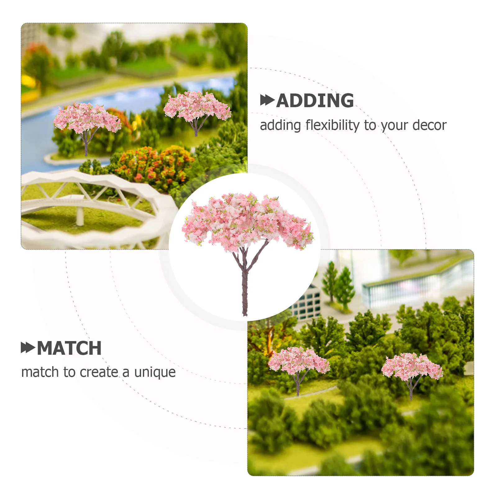 10 Pcs Model Micro Landscape Accessory Succulent Sandbox Miniature Fake Cherry Decoration Craft Plastic Scene