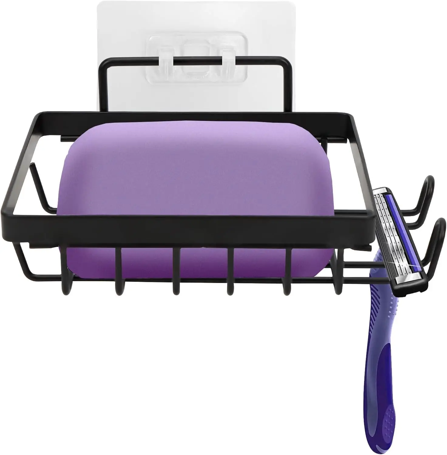 

Self-Draining Soap Razor Holder, No-Drill Shower Wall Mount, Easy Clean for Bathroom & Kitchen Sink