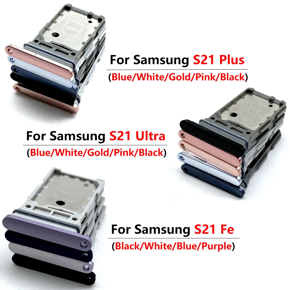 Dual Card SIM Card Holder Tray Chip drawer Slot Holder Adapter Socket For Samsung S21 Fe S21 Plus Ultra + Pin