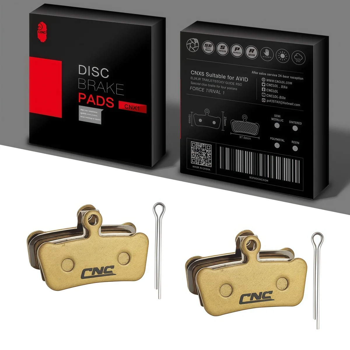 SUNTNUR Bike Brake Pads 2 Pairs For SRAM G2 Guide Level - High-Performance Sintered / Resin / Ceramic For MTB & Road Bike