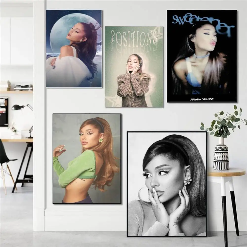 Pósteres clásicos vintage de A-Ariana Hot Singer Grande, arte de pared de calidad HD, pósteres retro para decoración de paredes del hogar