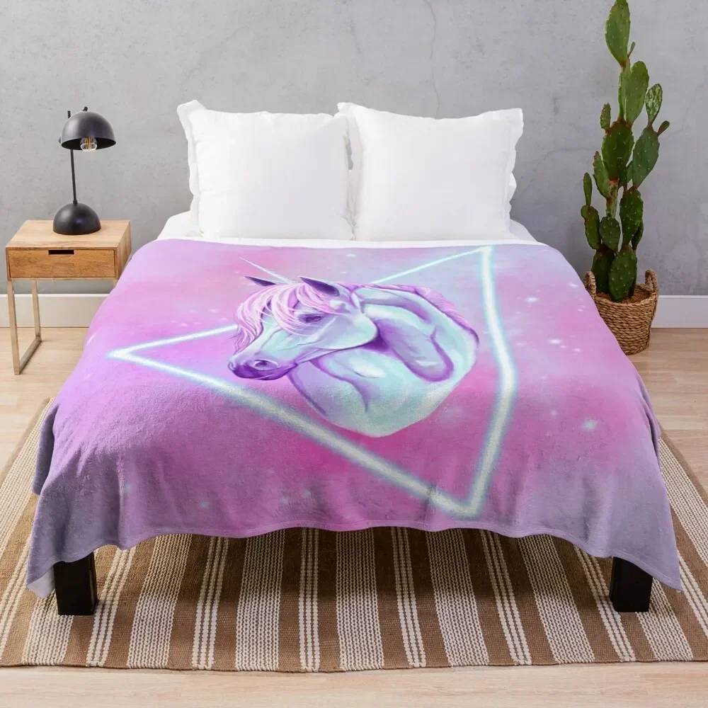 

Stay Magical 80's Unicorn Throw Blanket Flannel Bed Blankets