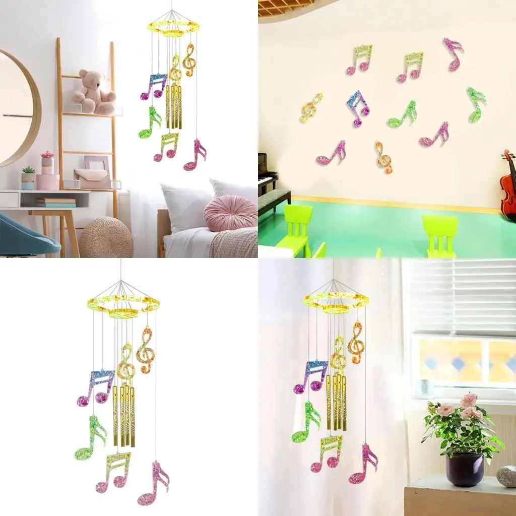 

J78F Musical Instrument Note Wind Mold Silicone Wind Pendant Epoxy Molds Pendant Handmade Mould for DIY Craft