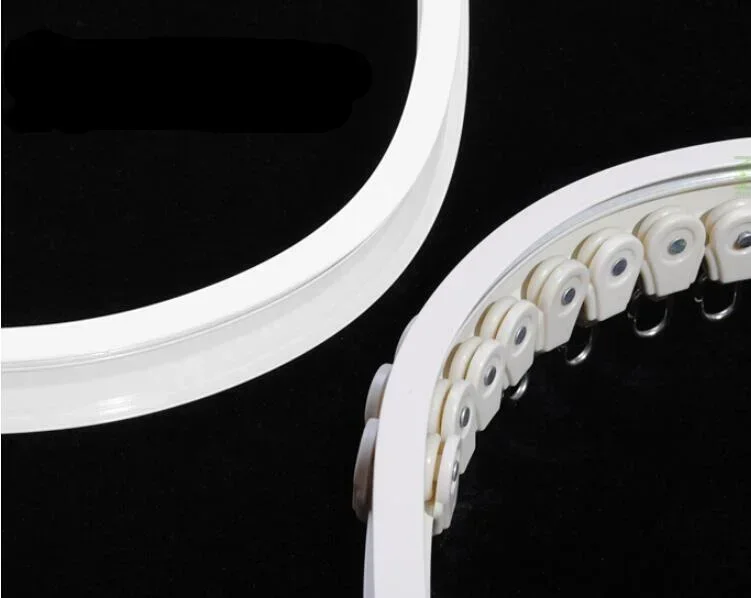 1miter Rails Curved/straight Track Plastic Nanometer Silence Flat Curved Curtain Track Hook Single Double Pole Accessories