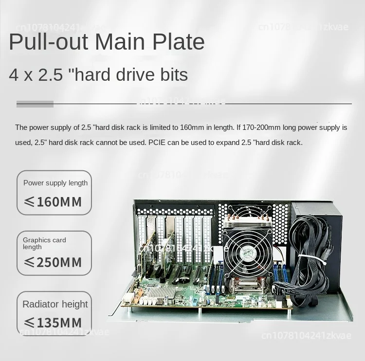 12-Disk NAS chassis ATX main board ATX power supply 8 full-height slots Enterprise home Synology AIO server