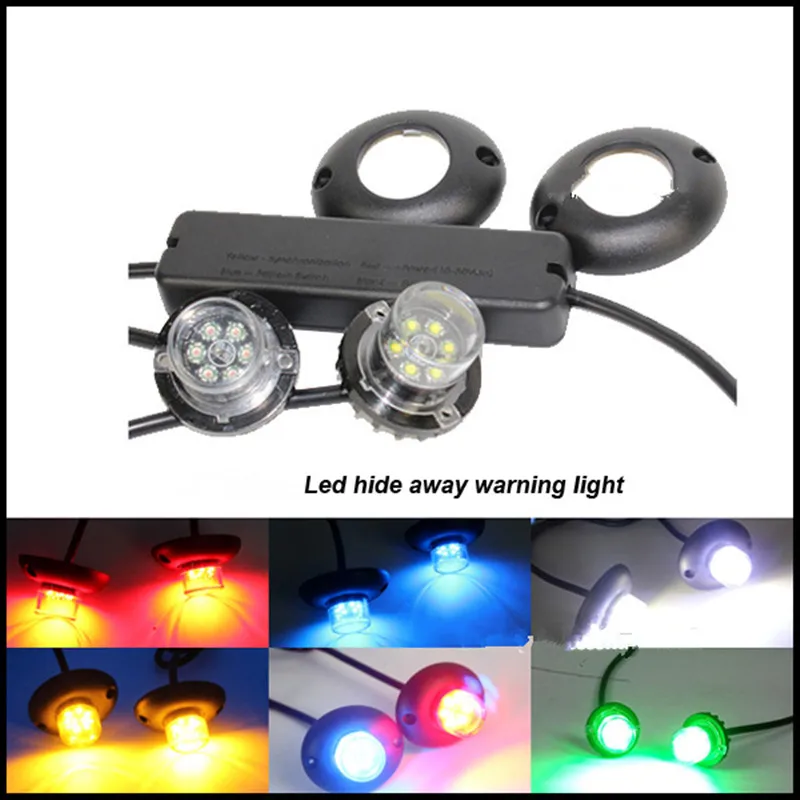 12W Led car Hideaway strobe Warning light Kits,2 Lightheads+1 controller,car Grille warning light,emergency light,waterproof