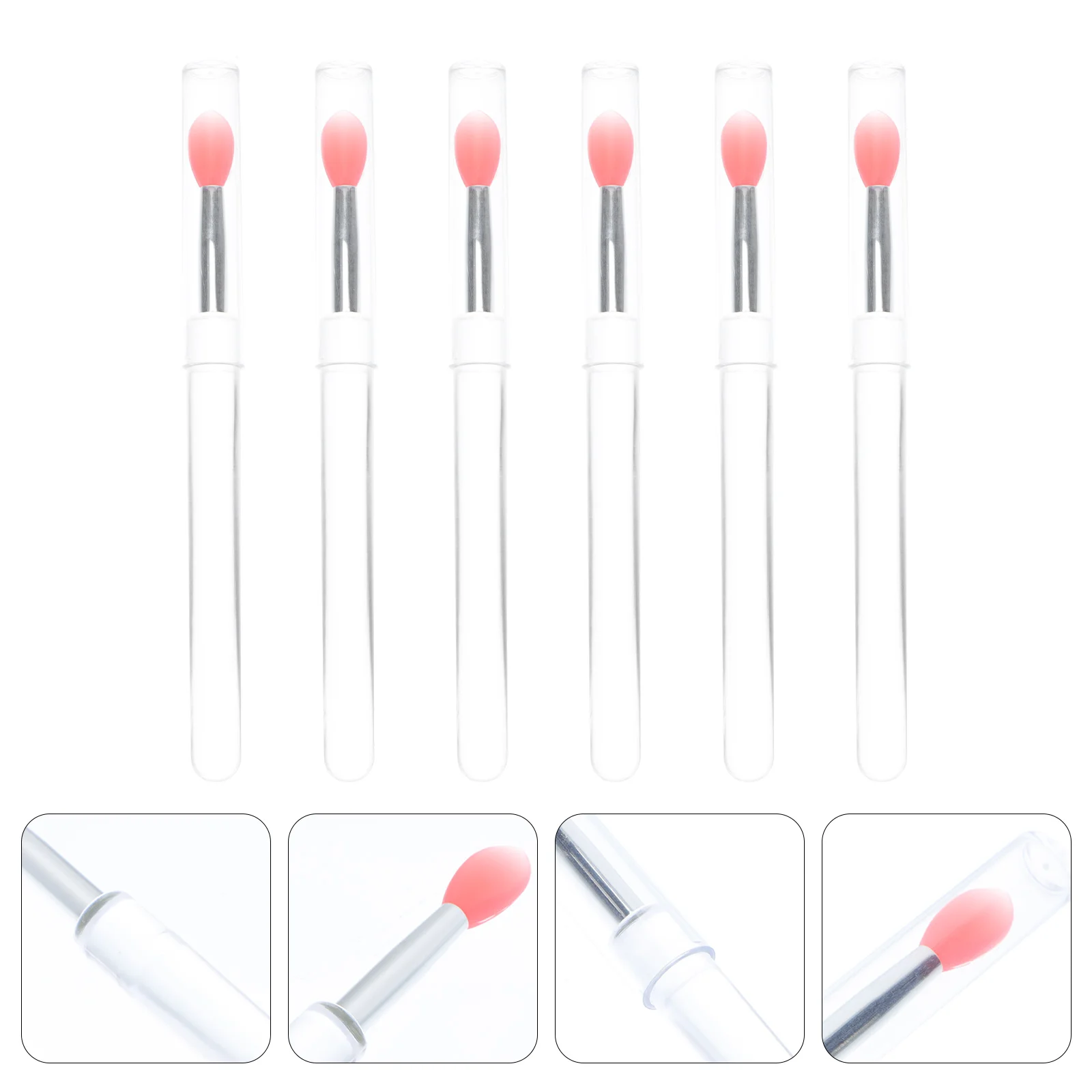 Aplicador de bálsamo labial de silicona, 6 uds., para maquillaje, sombra de ojos, máscara labial, juego de pinceles, aplicación uniforme regordeta