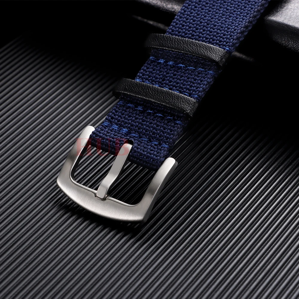 20mm 22mm Watch Bracelet for Seiko for Rolex Canvas Nylon Patch Leather Strap Watchband for Hamilton for Omega Replacement Belts