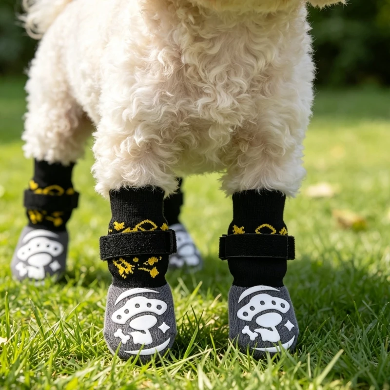 Nonslip Dog Grip Sock for Medium Large Dog 4 Pack Dog Floor Tractions Sock Soft Tractions Shoes Protectors for Indoor Floor Y5GB