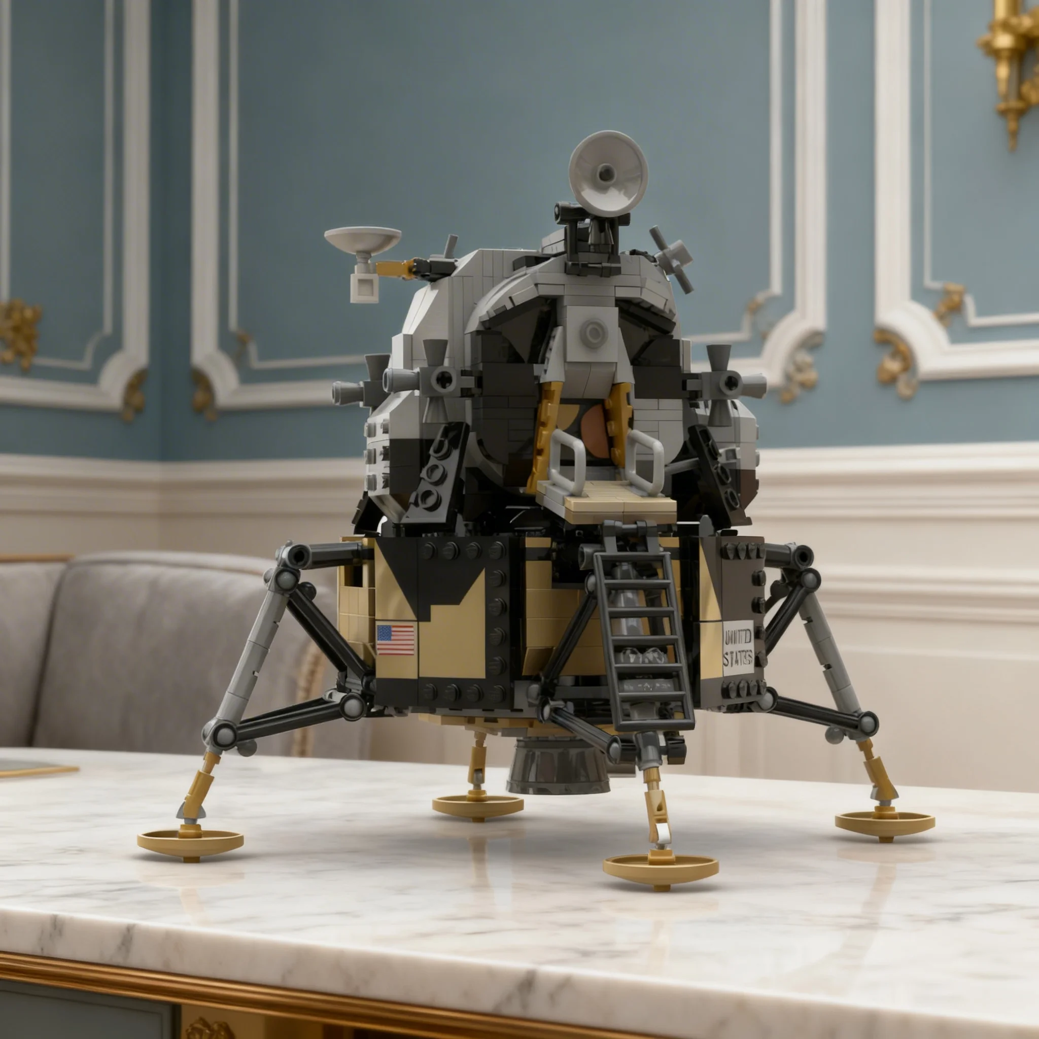 519pcs MOC Space NASAS Apollo 11 LM Realism Mod-Ascent Stage V1.0 Model Building Blocks Toy Architecture Christmas Gift Birthday