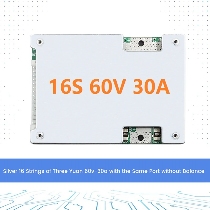 New 16S 60V 30A Protection Board Ternary Lithium Battery BMS PCB Protection Board No Balance For Electric Motorcycle E-Bike
