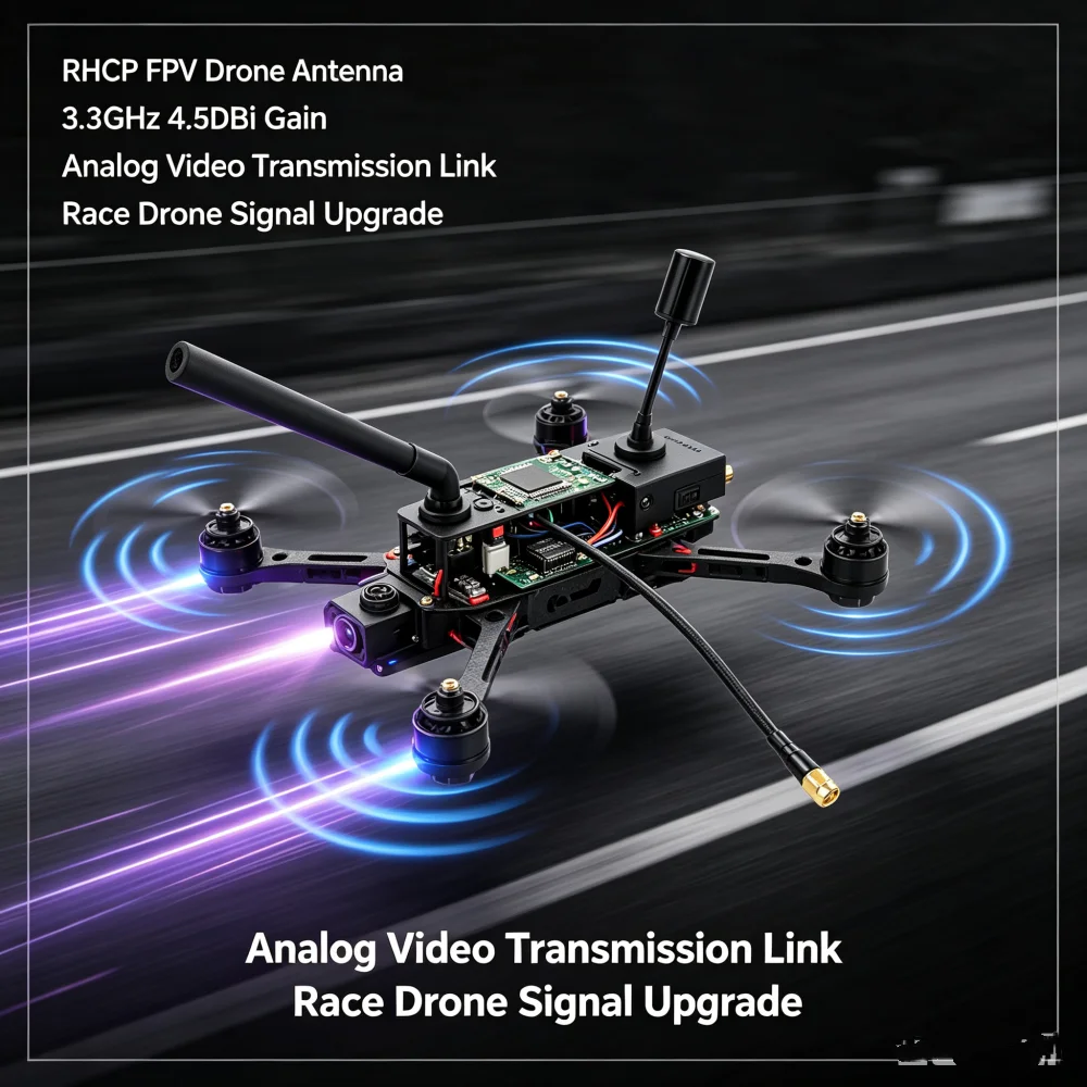 3.3GHz 6-7.2G 4.5dBi Gain FPV Image Transmission Antenna With SMA inner needle Connector 3250-3350MHz/6000-7200MHz For Drone