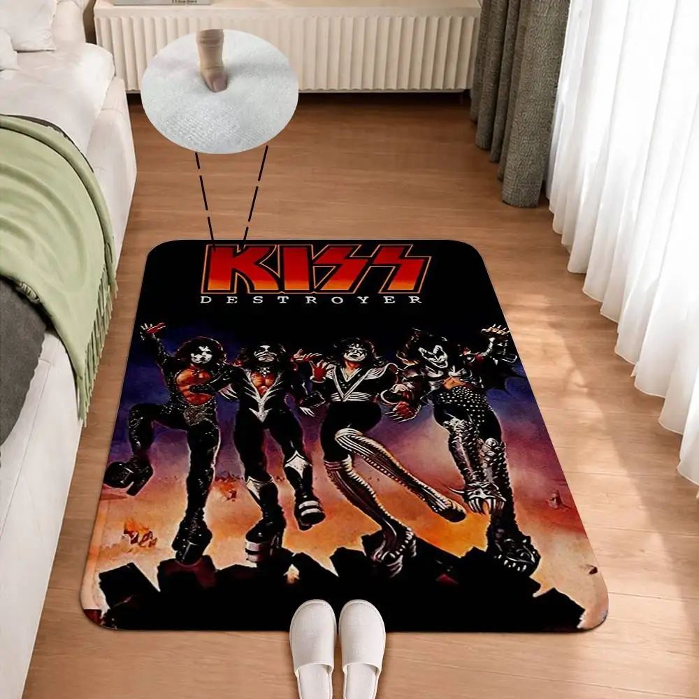 Hard Rock K-KISS-S The Demon Home Decor Short Plush Floor Mat, Non-Slip & Easy to Clean for Multi Doorways