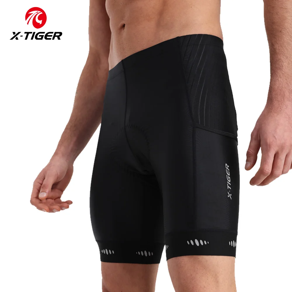 

X-TIGER 5D Padded Bike Shorts For Men with 3 Pockets Mountain Road Biking Shorts Tights Bicycle Cycling Clothing Shorts