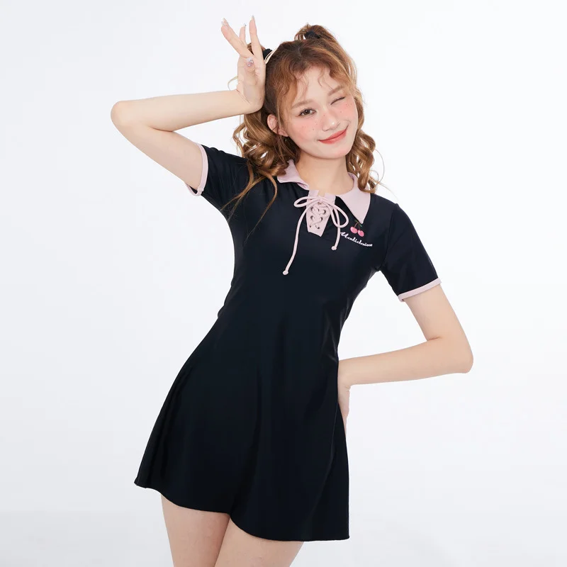 

Wisuwore 2023 Little Fresh Student Swimsuit Women's Skirt Style One-piece Small Chest Fashionable New Pure Sexy Hot Spring Suit