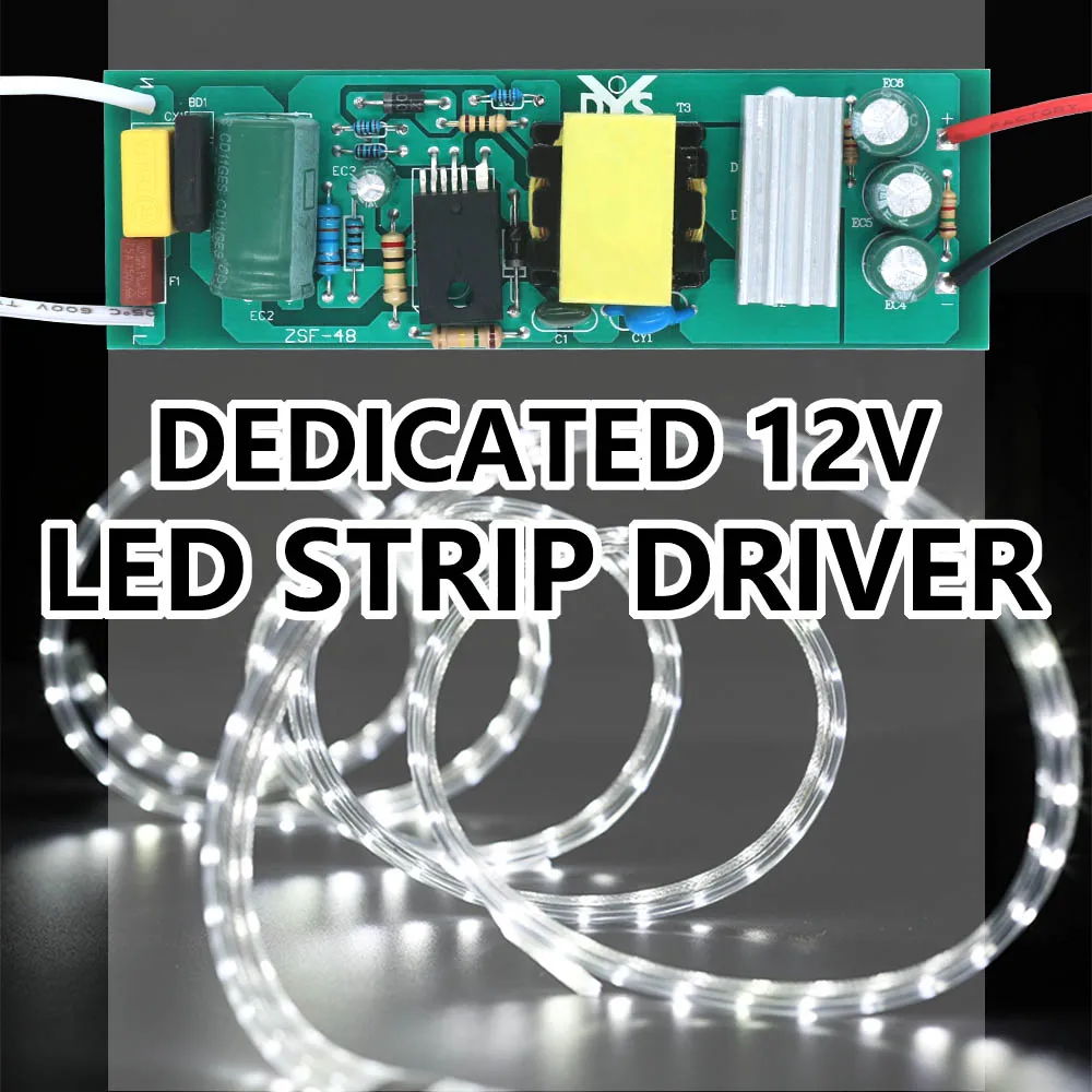 6W 15W 36W 48W AC 220V LED Bulb Driver DC 12V Lighting Transformer Constant Voltage Power Unit Device On PCB For LED Strip Light