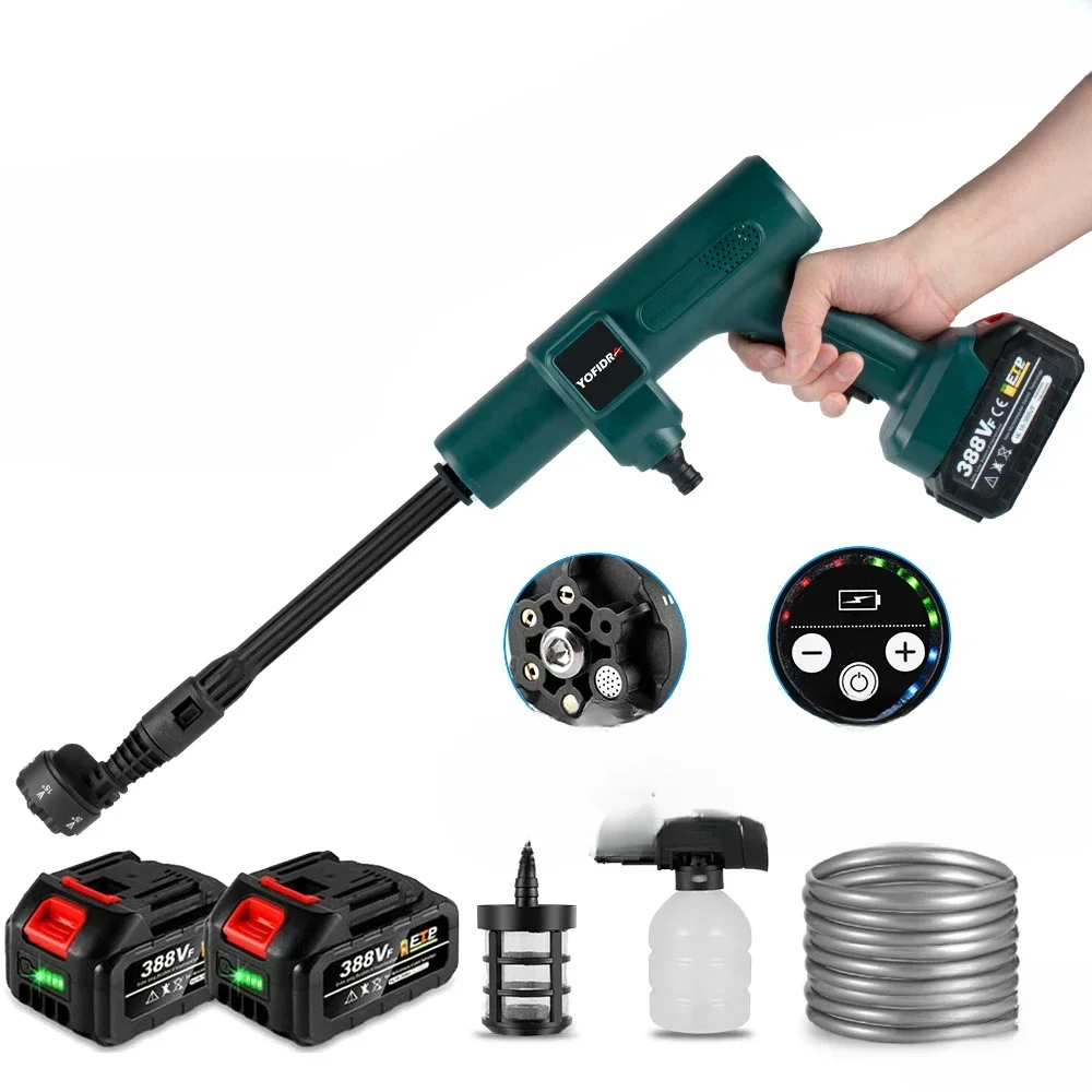 

For 3500W 200Bar 6 IN 1 Brushless Electric Car Washer Gun Portable Cordless Rechargeable Car Garden Power Tool For Makita 18V A