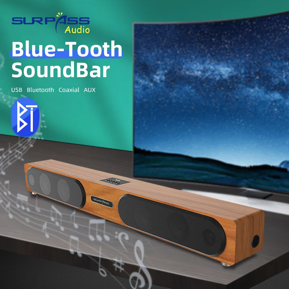 Wireless Entertainment Surround Stereo TV Home Theater System BT Sound Bar Speaker