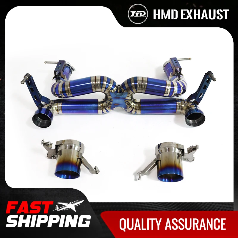 HMD Titanium Exhaust System Performance Catback for Ferrari 488 GTB Pista Spider 3.9T Muffler With Valve