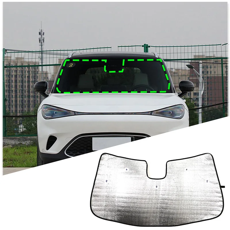 [Anti-UV Heat Insulation] For 2022-2023 Smart Elf #1 Aluminum Foil Front Windshield Sunshade Car Accessories