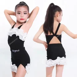 Latin Dance Dress for Girl Ballroom Dancing Rumba Samba Latin Dance Costume Kids New Collar Modern Carnival Jazz Dancewear