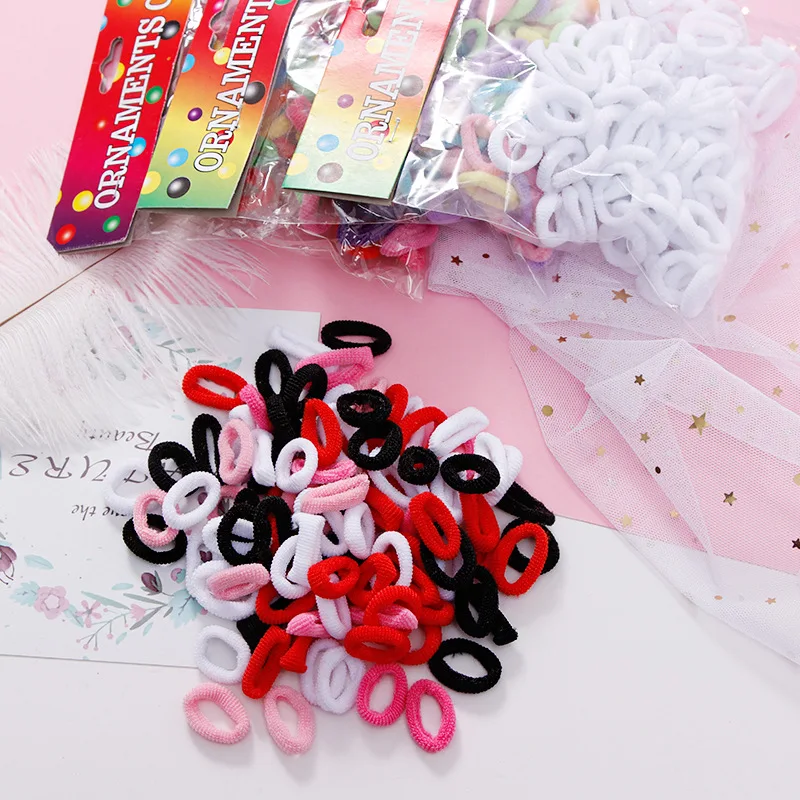 100PCS/Set 1.5cm Colorful Small Ring Elastic Hair Bands Hair Accessories Girls Cute Rubber Band Gum For Hair Scrunchies Headband