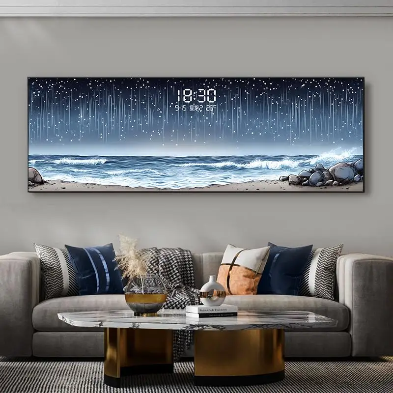 Temperature Date Wall Clock Luxury Unique Design Kitchen Light Digital Clock Large Living Room Modern House Home Decoration