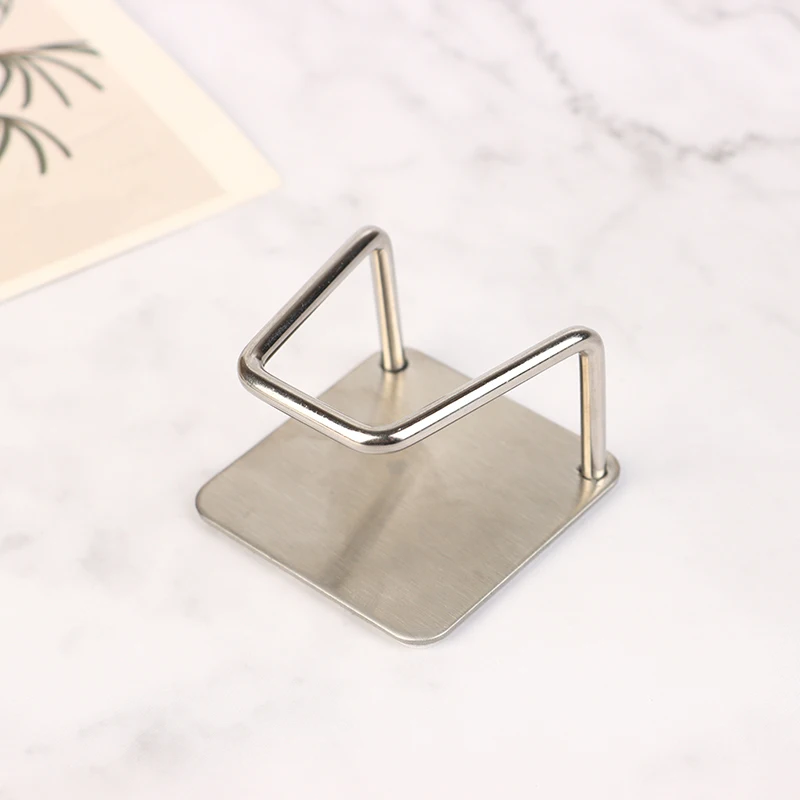 1 Pc Stainless Steel Kitchen Sink Sponge Drainer Self-Stick Rag Bib Kitchen Storage Hanging Rack