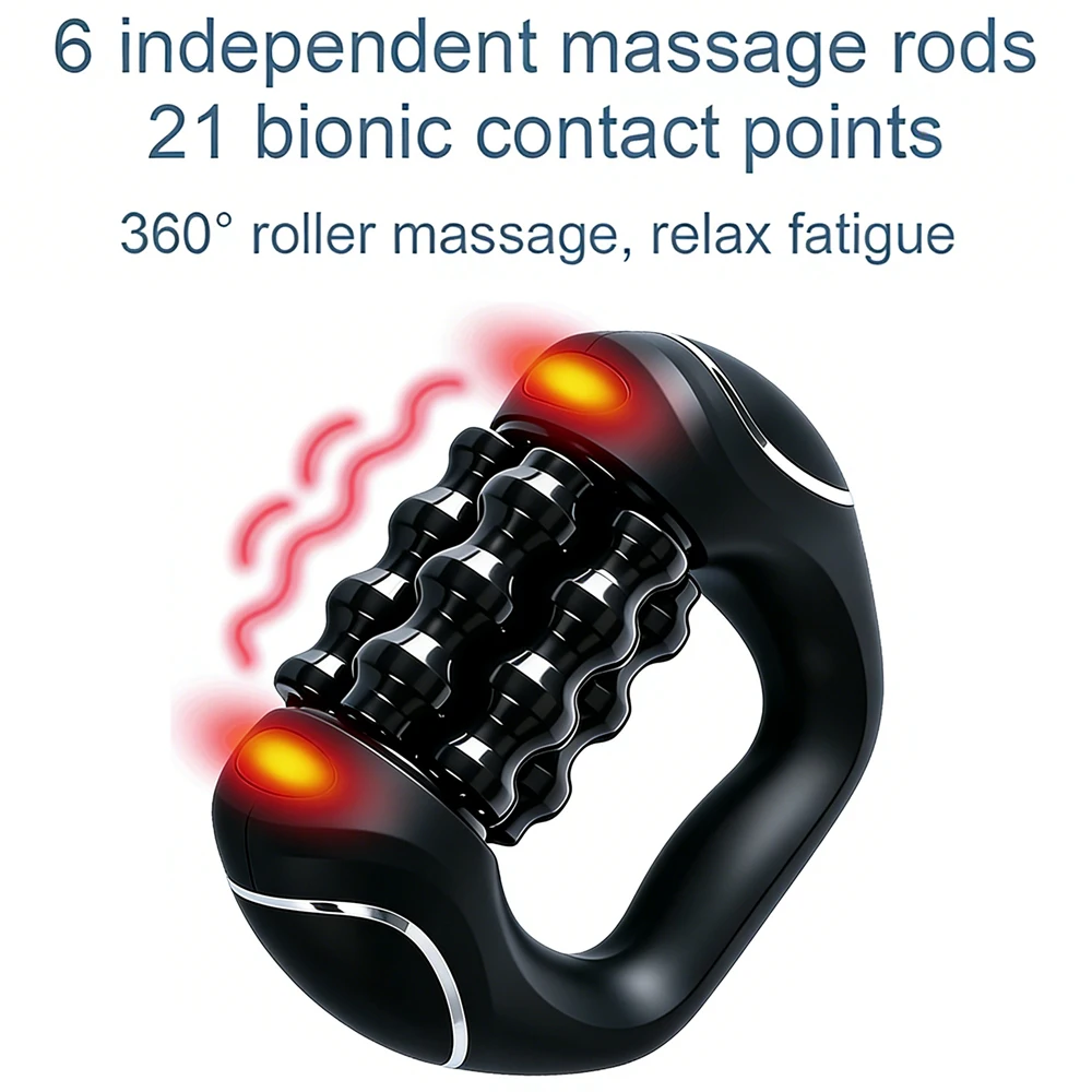 Electirc Massage Roller Rechargeable 9-Speed Massager Percussive Therapy for Whole Body Relief Deep Tissue & Muscle Recovery