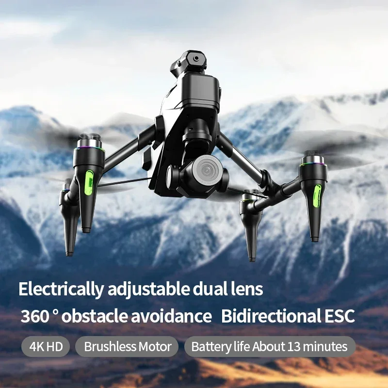 

Мини-радиоуправляемый дрон с двойной камерой 4K, Wi-Fi, БПЛА, Fpv, четырехосевой дуэкоптер для предотвращения препятствий, игрушки с ослепительным светом, фиксированной высотой