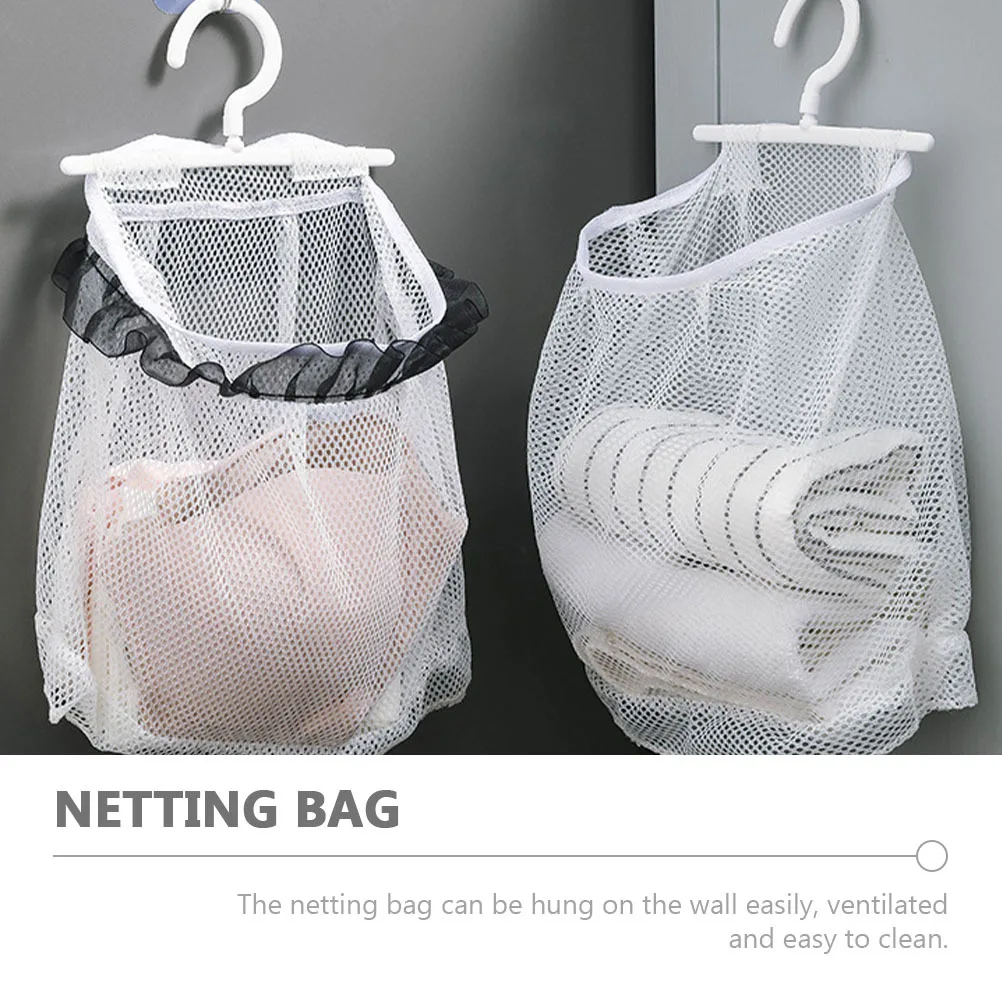 

2Pcs Storage Net Pouch Household Mesh Bag Wall-Mounted Hanging Organizer for Kitchen Closet Wardrobe Multi-Function Convenient