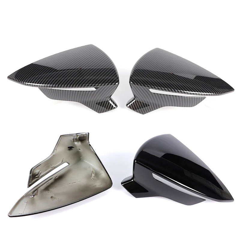 Glänzend schwarze Spiegelkappe für Seat Leon Lion 5F III Ibiza 6F V KJ1 Arona KJ7 Carbon LookCar Seitenrückspiegelabdeckung Zubehör