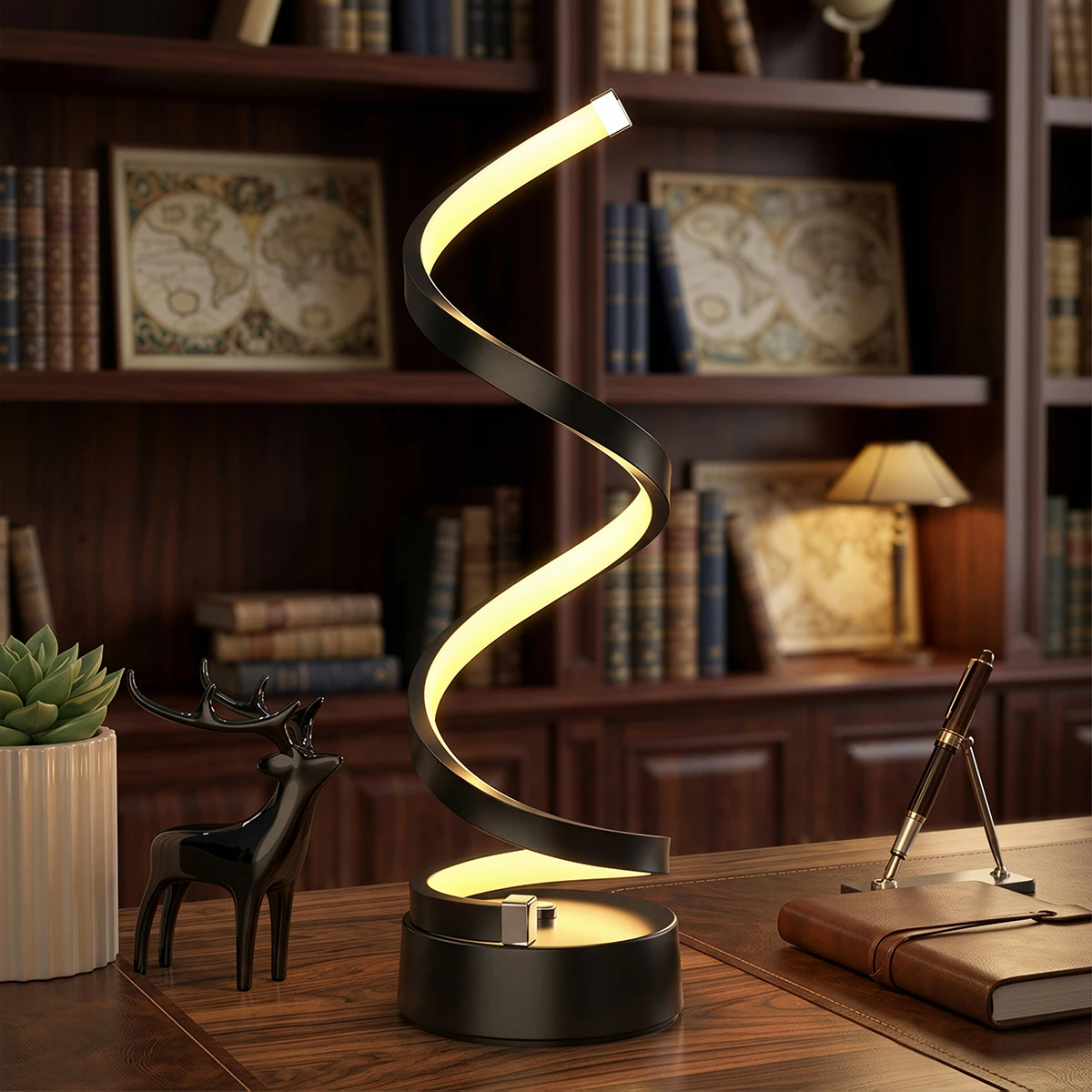 

LED Spiral Table Lamp 3Color Dimmable Creative Night Light USB Power Spiral Bedside Lamp Suitable for Living Room Bedroom Office
