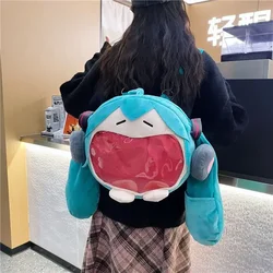 Hatsune Miku Big Mouth Plush Bag Soft Single Backpack Japanese Funny Versatile Ins Style High-Looking Girly Cute Girlfriend Gift