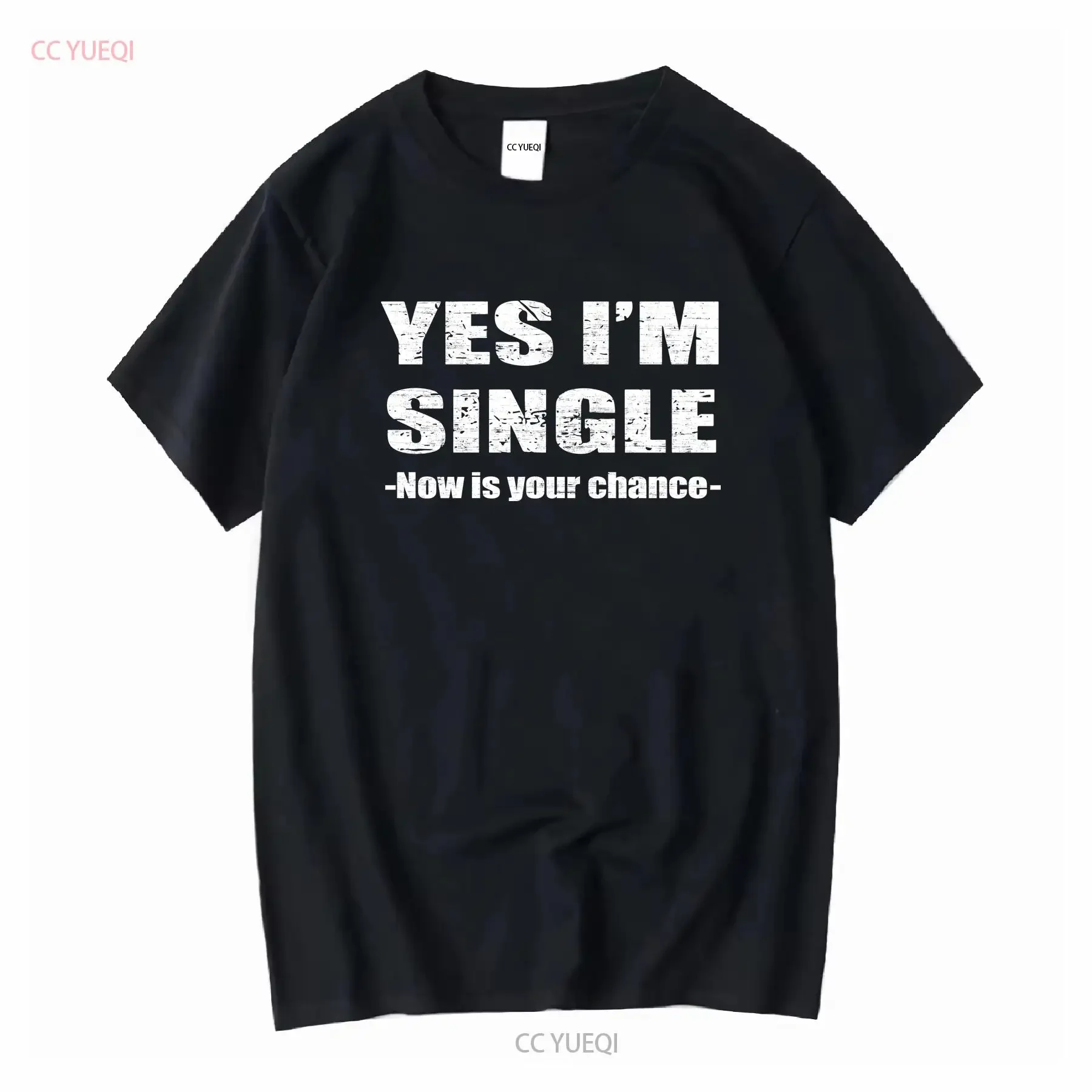 S-5XL  Yes Im Single Now Is Your Chance Person Essential Vintage Men's T Shirt vintage Washed Soft Unisex fashion streetwear