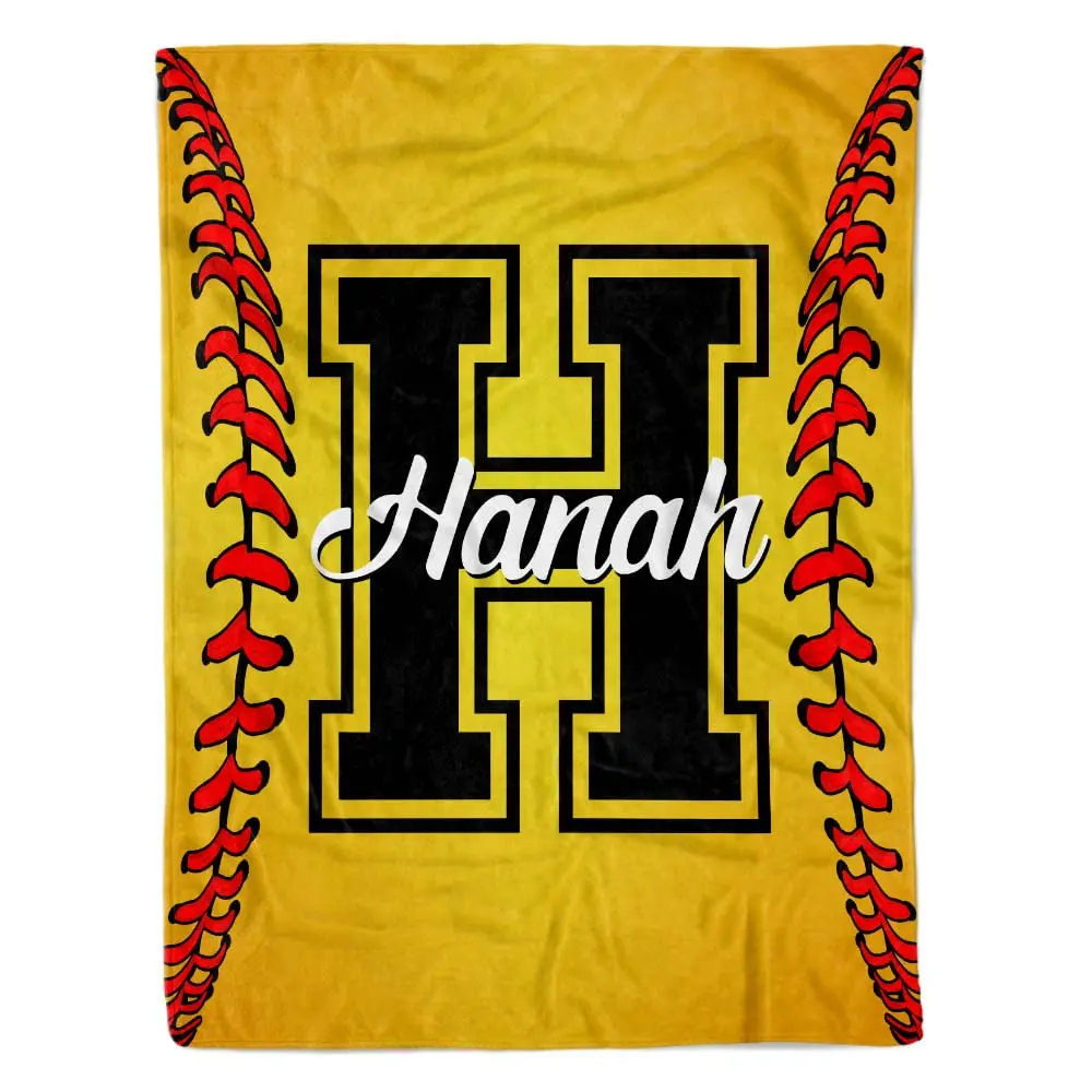 Custom Softball Blanket for Teen Girls With Name - Senior Night Gifts 2025, Fleece Blanket for Lovers