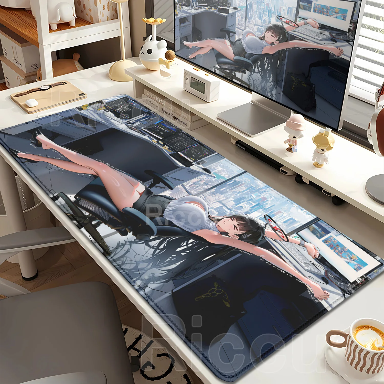 Anime girl Tsukatsuki Rio Blue - Desk Setup Blue ulasan dan harga