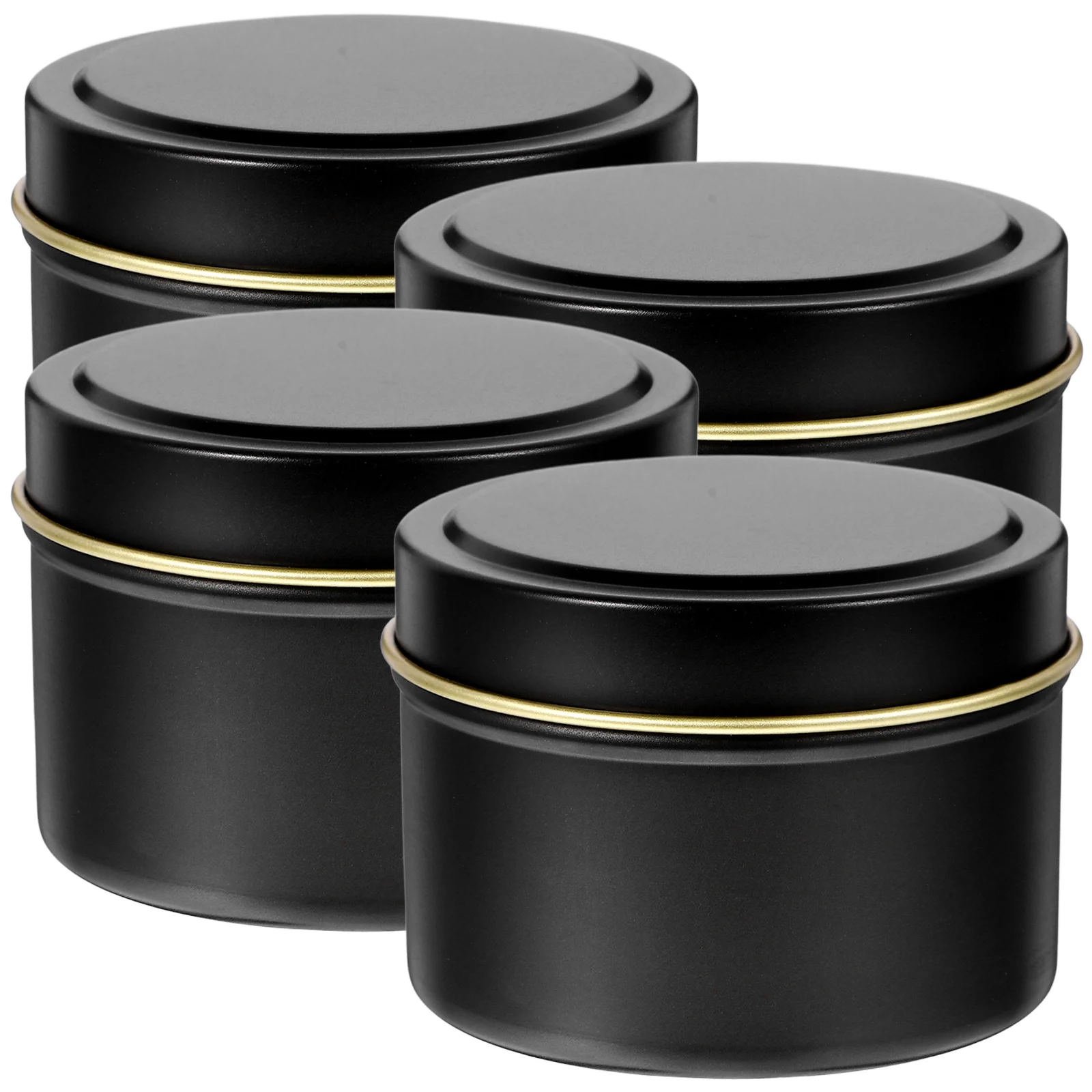 

4 Pcs Metal Can Jars Tealight Holder Small Storage Box for Tea Lights Aromatherapy Empty Cup Silver Inside