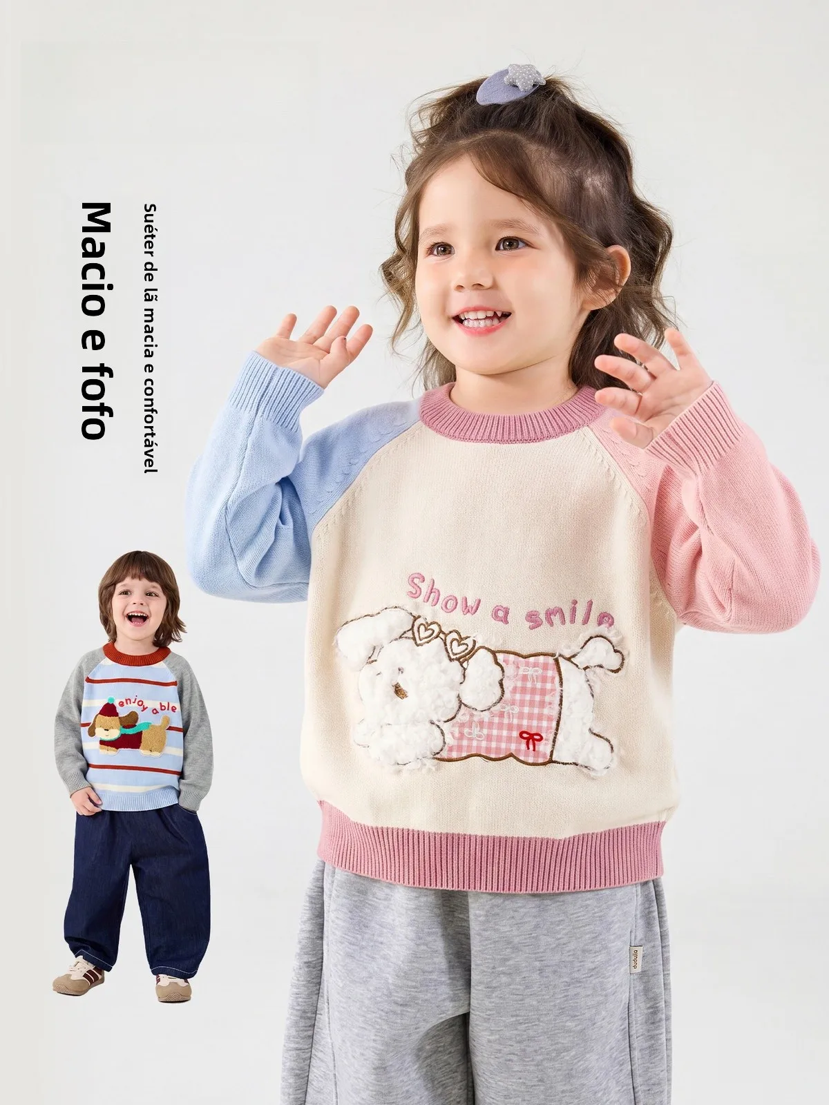 autumn-long-sleeve-children's-knitted-sweater-cartoon-design-boy's-girl's-baby-top-soft-polyester-acrylic-nylon-blend-comfort