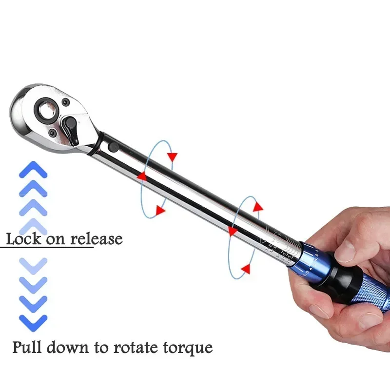 5-60N.m Torque Wrench 3/8 Inch Square Drive Torques Key ±3% Preset torque wrench bicycle motorcycle car repair tools & adapters