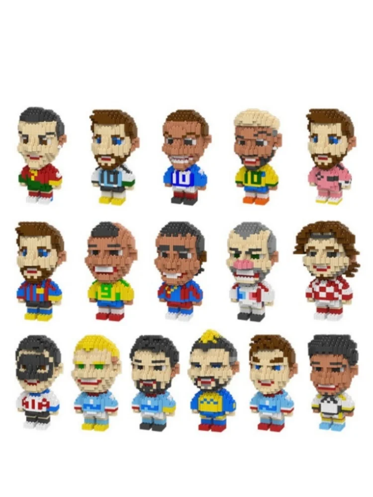 European American Cup Football Championship Footballer Player stars Set Buliding Blocks Action Figure Toys For Kid Adults Gifts