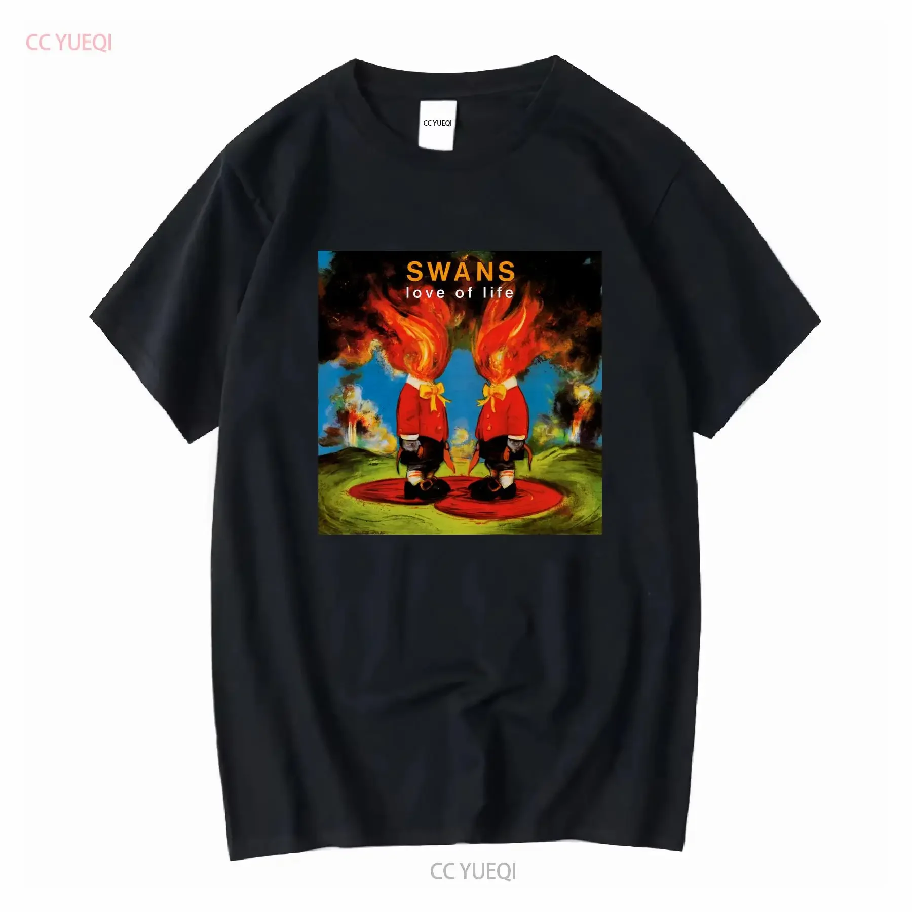 Rare Swans Band Love of Life  Cotton Black All Size T Shirt AG1204 vintage Washed Top For Everyday Wear designer clothes Soft