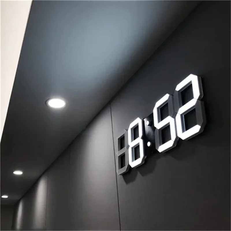 Smart 3d Digital Alarm Clock Wall Clocks Home Decor Led Digital Desk Clock with Temperature Date Time Nordic Large Table Clock