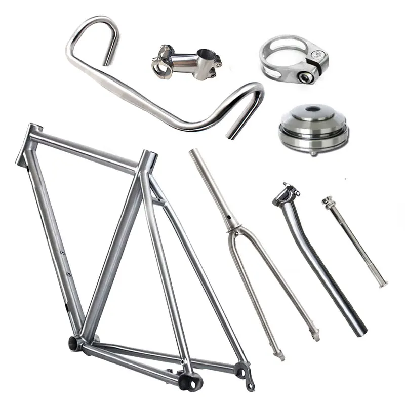 Titanium Gravel Bike Frameset, Hardtail Disc Brake, Flat Amount, 700C * 40C, 142*12 Thru Axle Handcraft, Racing Cycling Sets