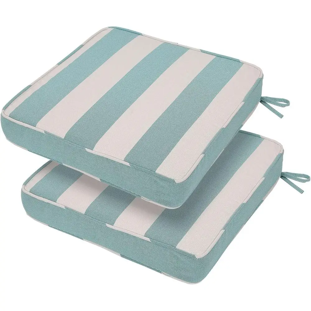 

18x18x3 Inch Outdoor Square Chair Cushions with Ties Set o 2, Water&ade Resistant Thick Seat Cushion Pads or Garden Patio Dining