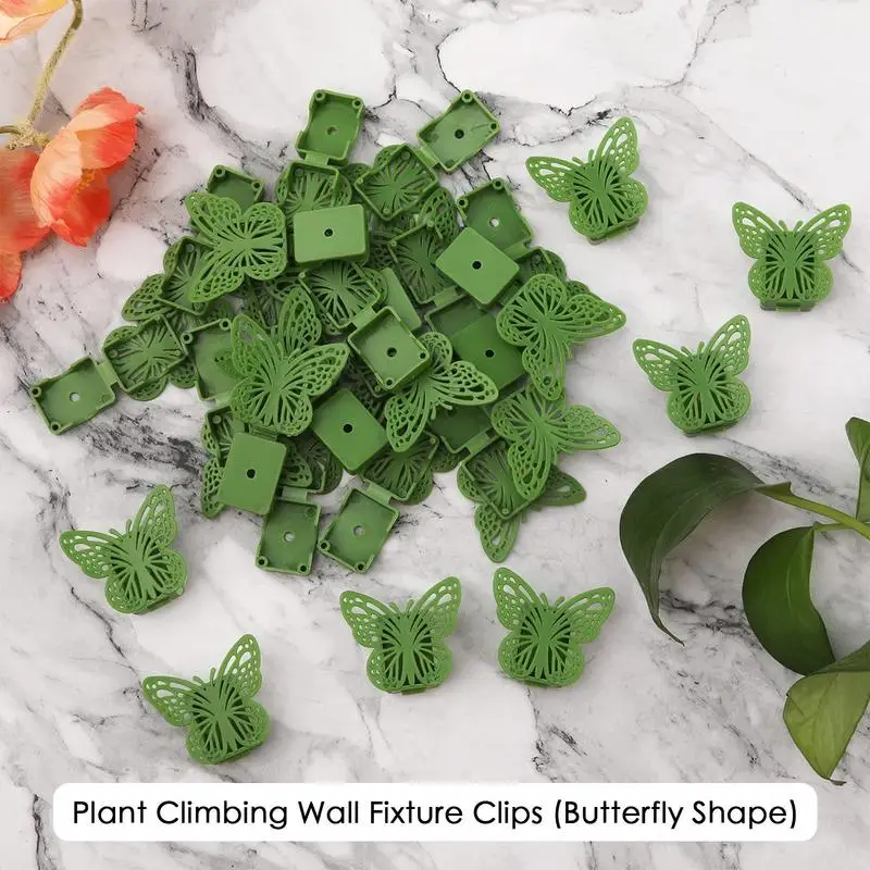 Plant Clips For Climbing Invisible Adhesive Reusable Butterfly Indoor Plant Climbing Fixture Clips For Pothos Clematis Home