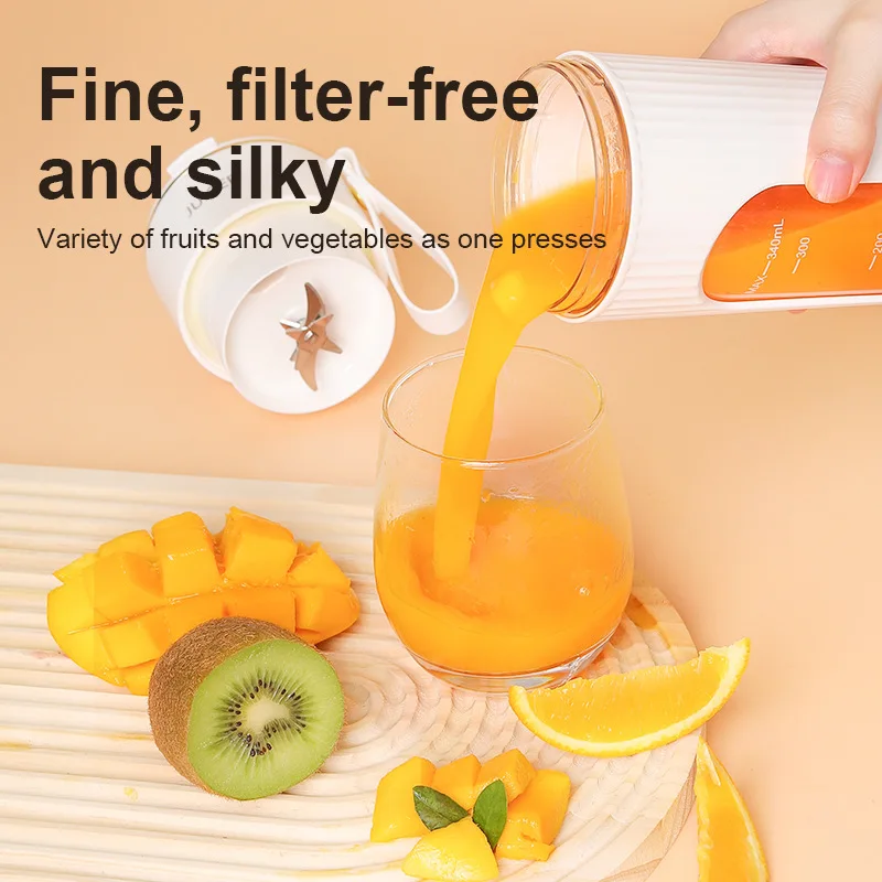 340ml Household Small Portable Juice Cup Rechargeable LCD Display Electric Juicer for Outdoor Travel Fresh Juice Juicer Machine